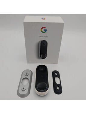 Google Nest Hello Wired Smart Wi-Fi Video Doorbell A0077 Camera with Box & Mount